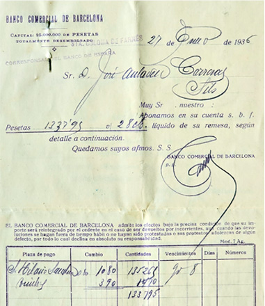 Factura de l’any 1936